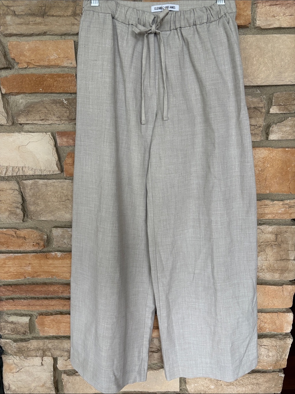 Elizabeth and James Drawstring Linen-Blend Chinos